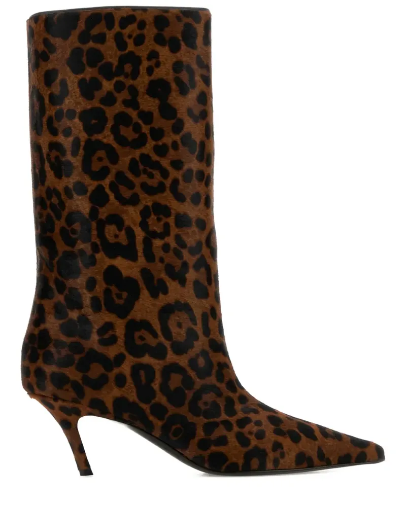 Amina Muaddi Fiona Stiefel mit Animal-Print 60mm - Braun Braun