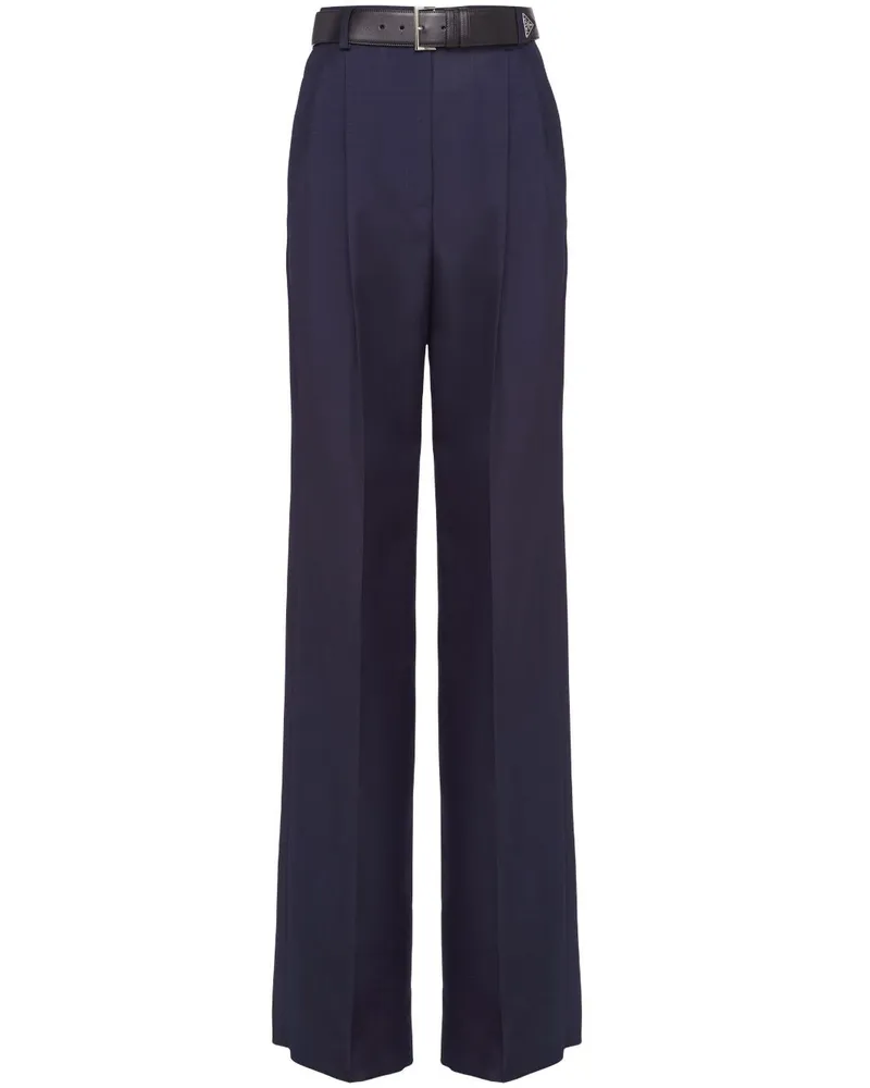 Prada Taillenhose mit Bundfalten - Blau Blau