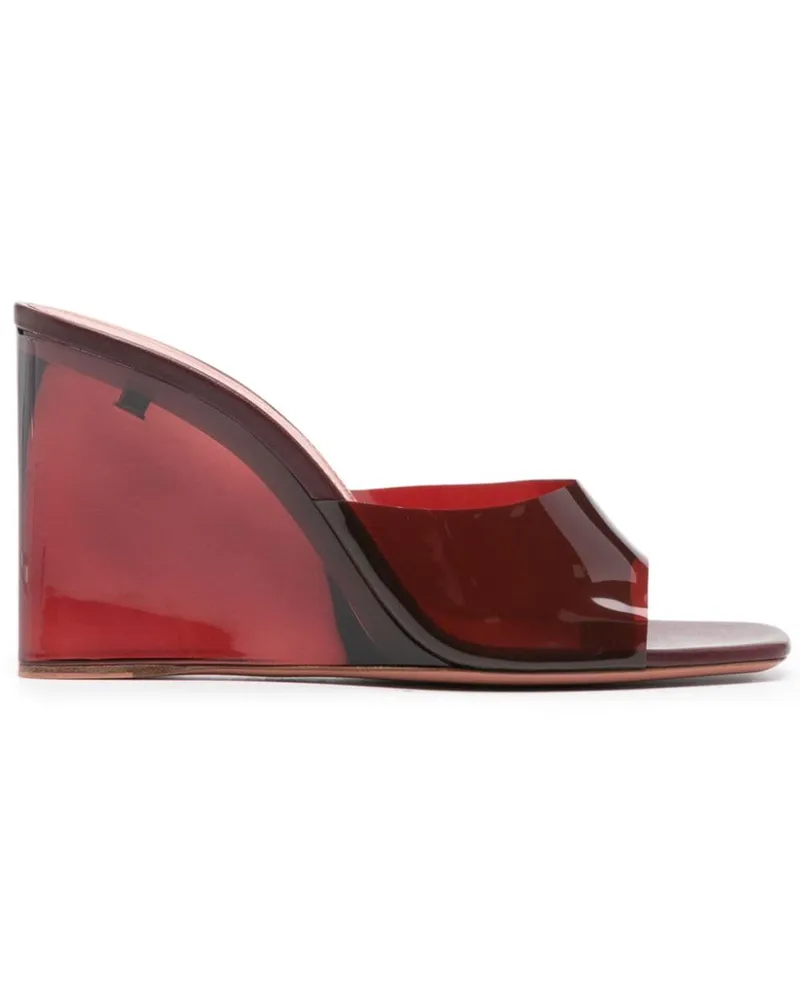 Amina Muaddi Lupita Glass Wedge-Pantoletten 95mm Rot