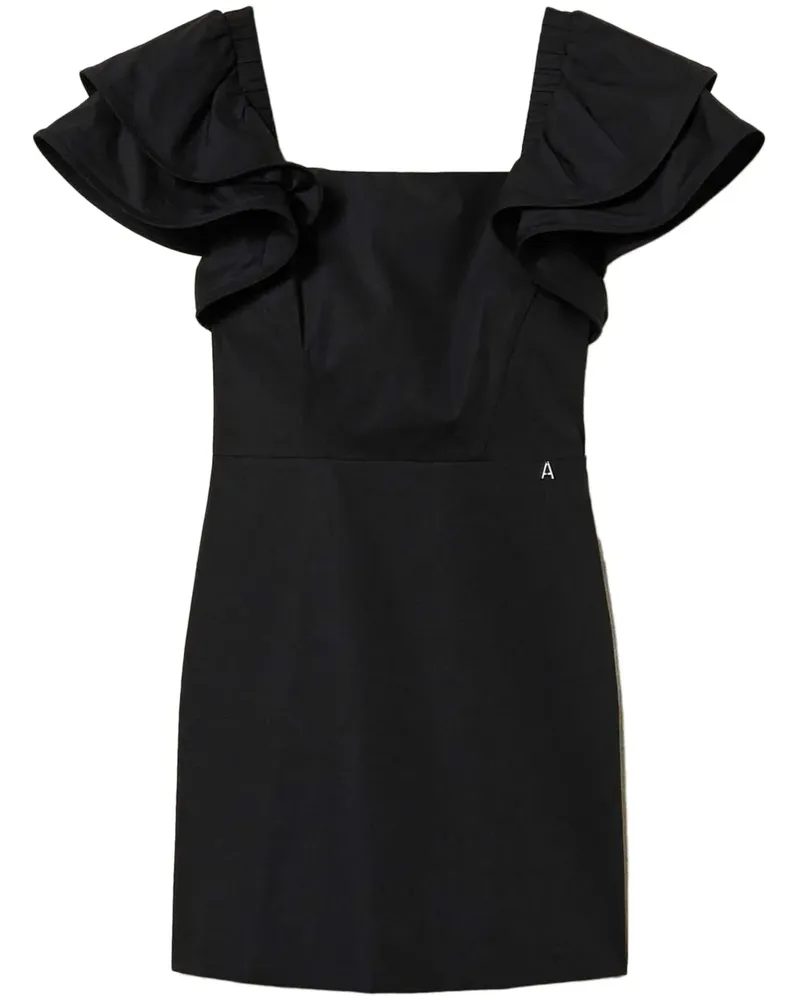 Twin-Set Minikleid mit Rüschen - Schwarz Schwarz