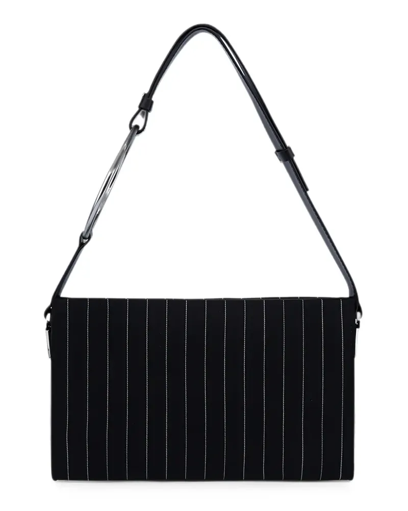Dondup pinstripe-pattern ring-detail tote bag - Schwarz Schwarz