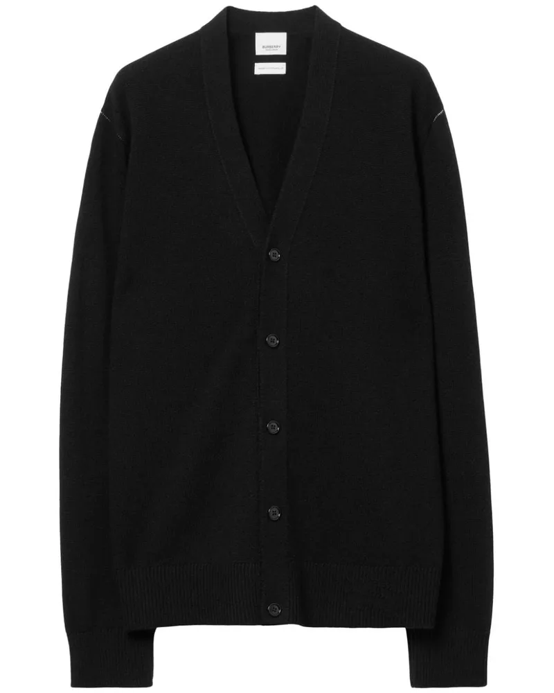 Burberry Cardigan aus Kaschmir mit Ritteremblem - Schwarz Schwarz
