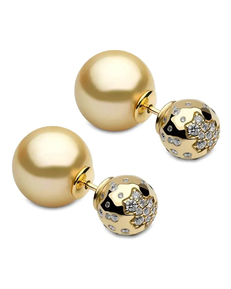 YOKO London 18kt Gelbgoldohrringe mit Südseeperle und Diamant Gold
