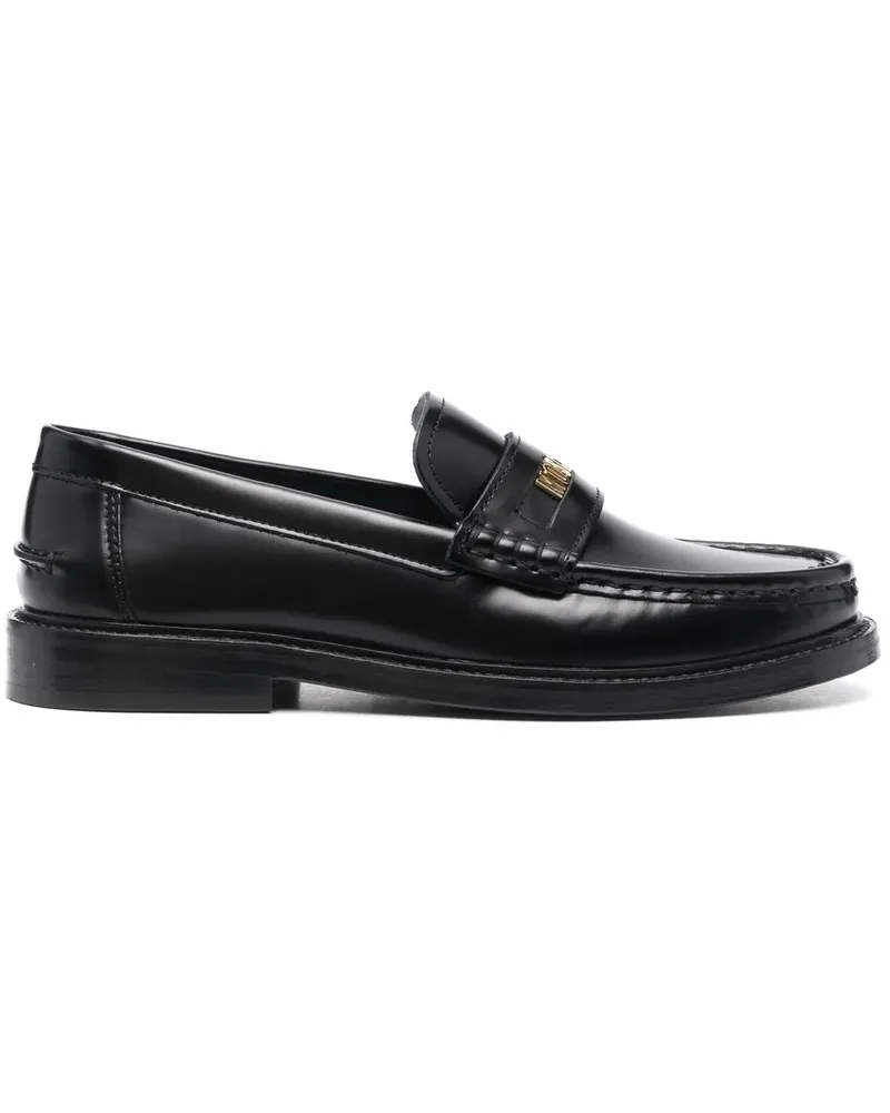 Moschino Loafer mit Logo-Schild - Schwarz Schwarz