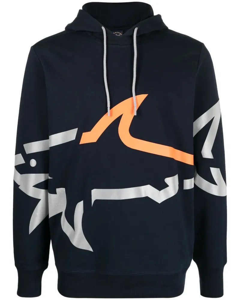 Paul & Shark Hoodie mit Hai-Print - Blau Blau