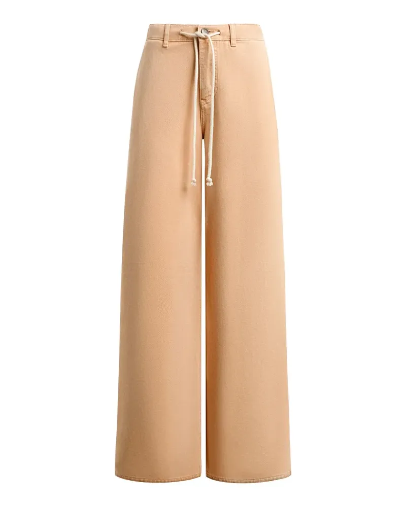 12 STOREEZ Weite Jeans mit Kordelzug - Nude Nude