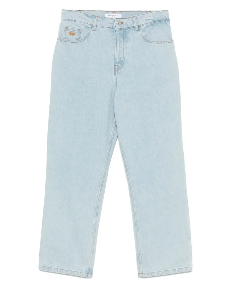 Kitsuné Jeans mit Logo-Stickerei - Blau Blau