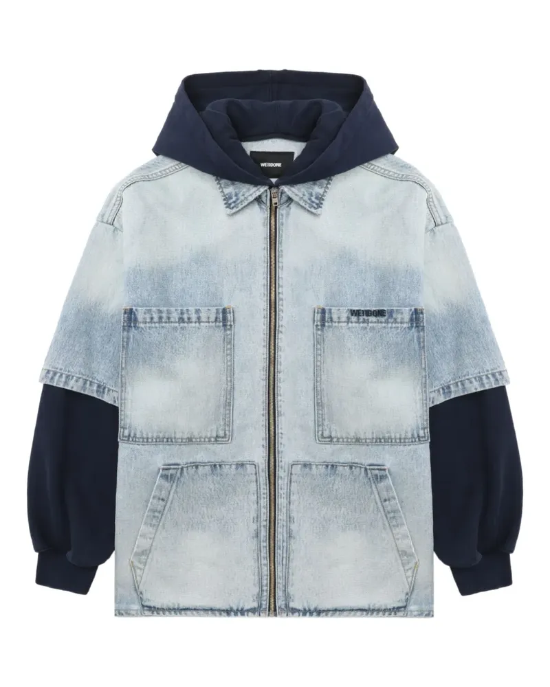 WE 11 DONE Jeansjacke mit Kapuze - Blau Blau