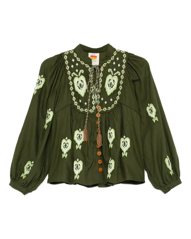 FARM Rio embroidered tassel shirt - Grün Grün