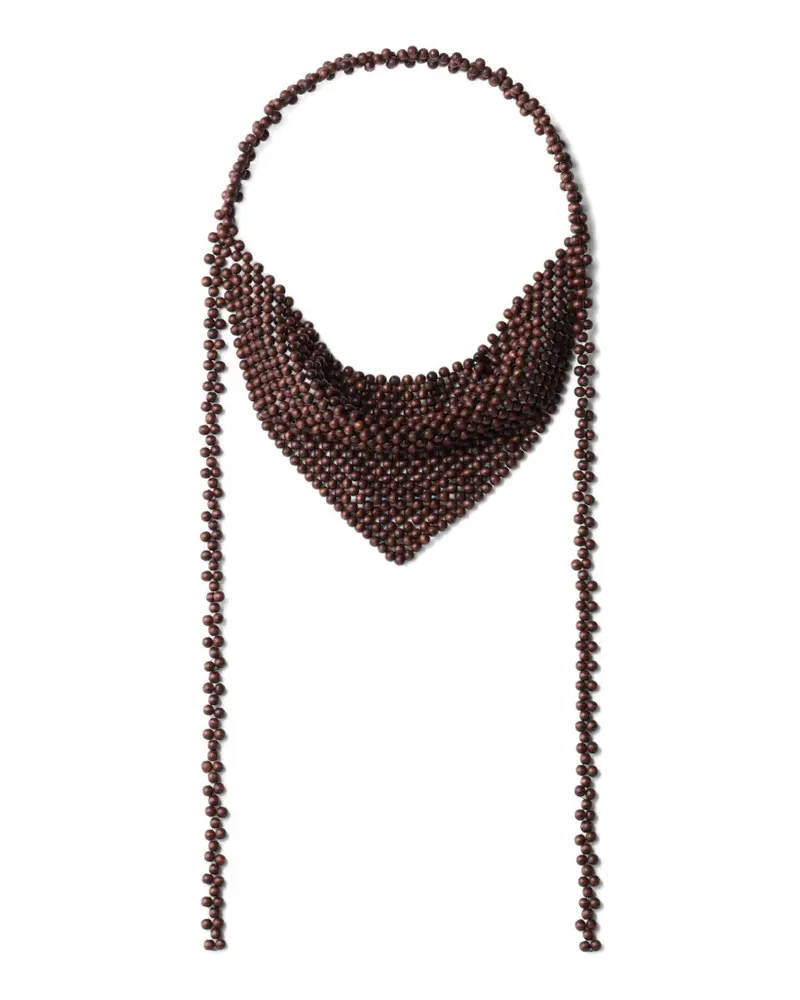 Christophe Lemaire beaded bandana-style necklace - Braun Braun