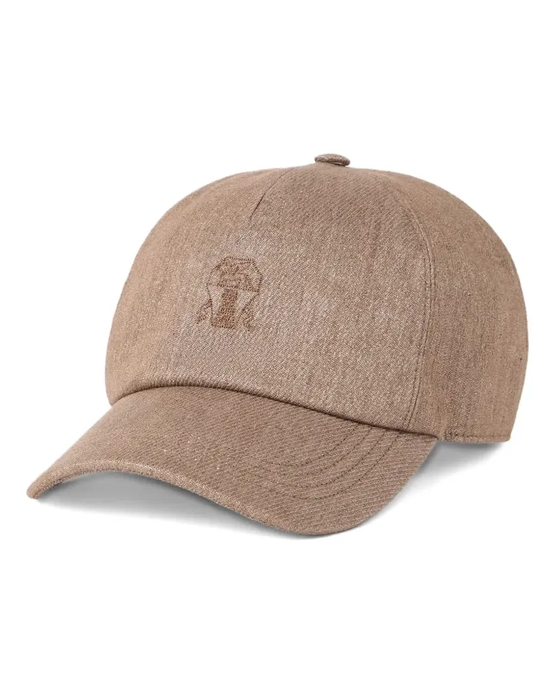 Brunello Cucinelli Baseballkappe mit Logo-Stickerei - Nude Nude