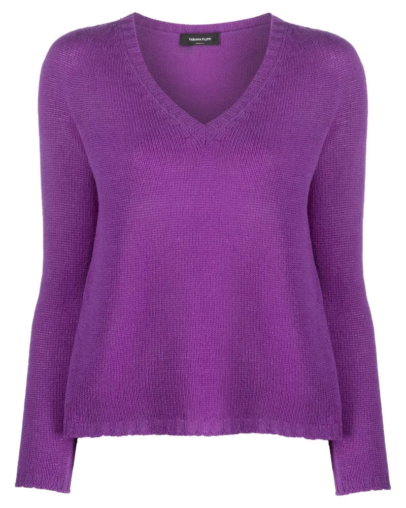 Fabiana Filippi Kaschmirpullover mit V-Ausschnitt - Violett Violett