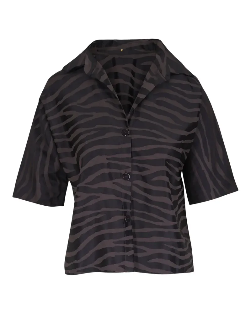 Peter Cohen Hemd mit Zebra-Print - Braun Braun