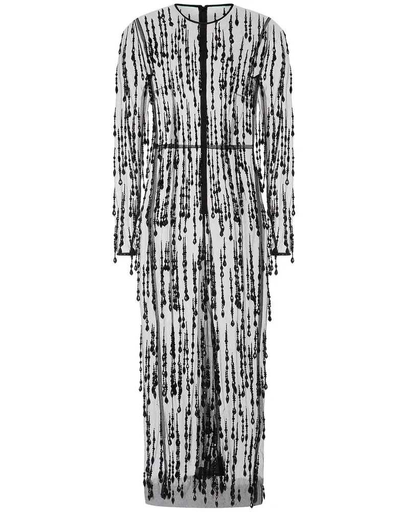 Dolce & Gabbana Midikleid mit Perlen - Schwarz Schwarz