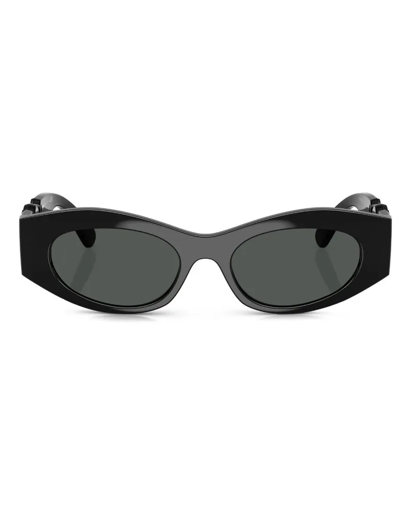 Versace Sonnenbrille mit graviertem Medusa-Schild - Schwarz Schwarz