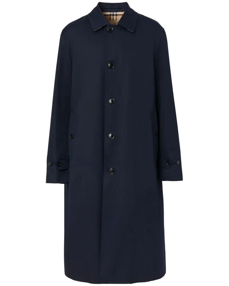 Burberry Einreihiger Kapuzenmantel - Blau Blau