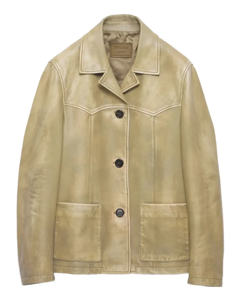 Prada Klassische Lederjacke - Grün Grün