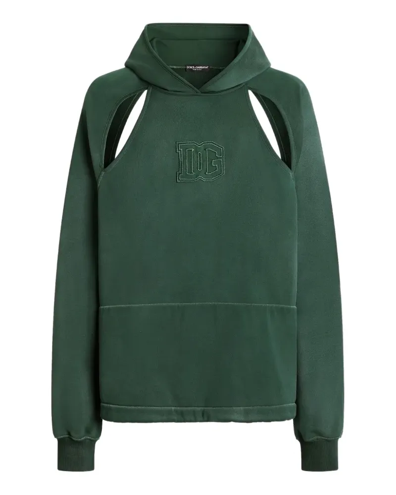 Dolce & Gabbana Hoodie aus behandelter Baumwolle - Grün Grün