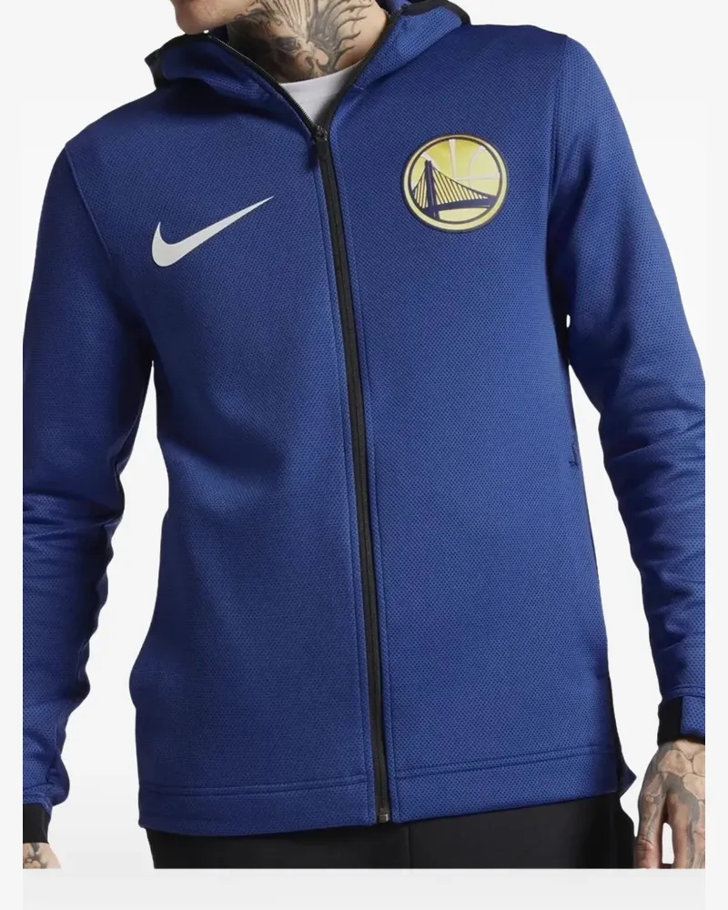 Nike NBA GS Warriors logo-print hoodie - Blau Blau