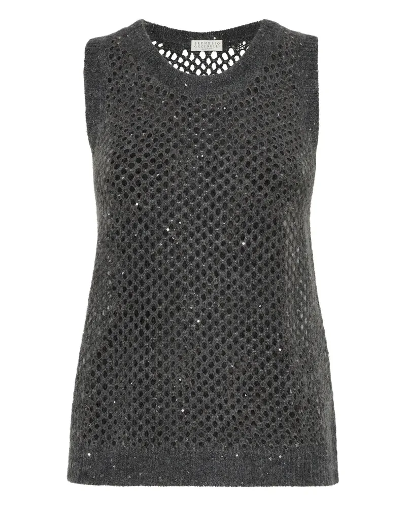 Brunello Cucinelli Gestricktes Oberteil - Grau Grau