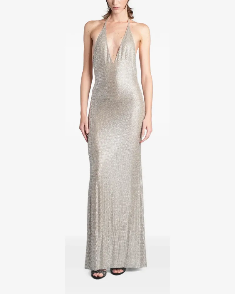 Giuseppe di Morabito crystal-embellished halterneck maxi dress - Silber Silber