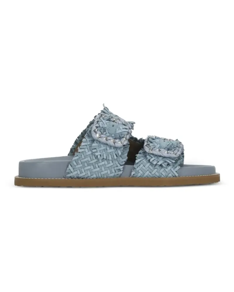 Coral Blue Gewebte Sandalen mit Strassverzierung - Blau Blau