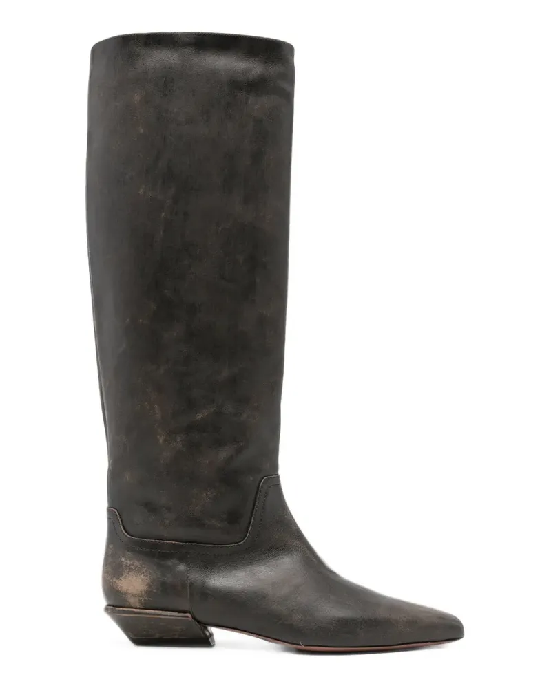 Paris Texas Bettina Stiefel im Distressed-Look - Braun Braun
