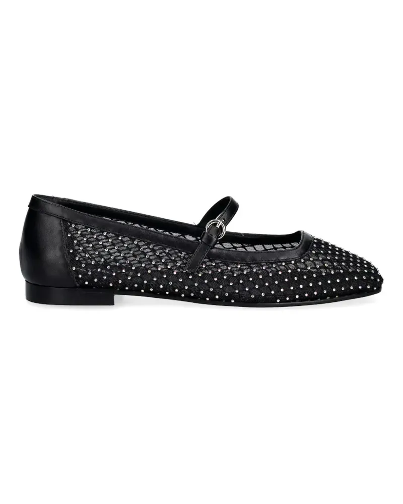 Pollini Nina crystal-embellished mesh ballet flats - Schwarz Schwarz