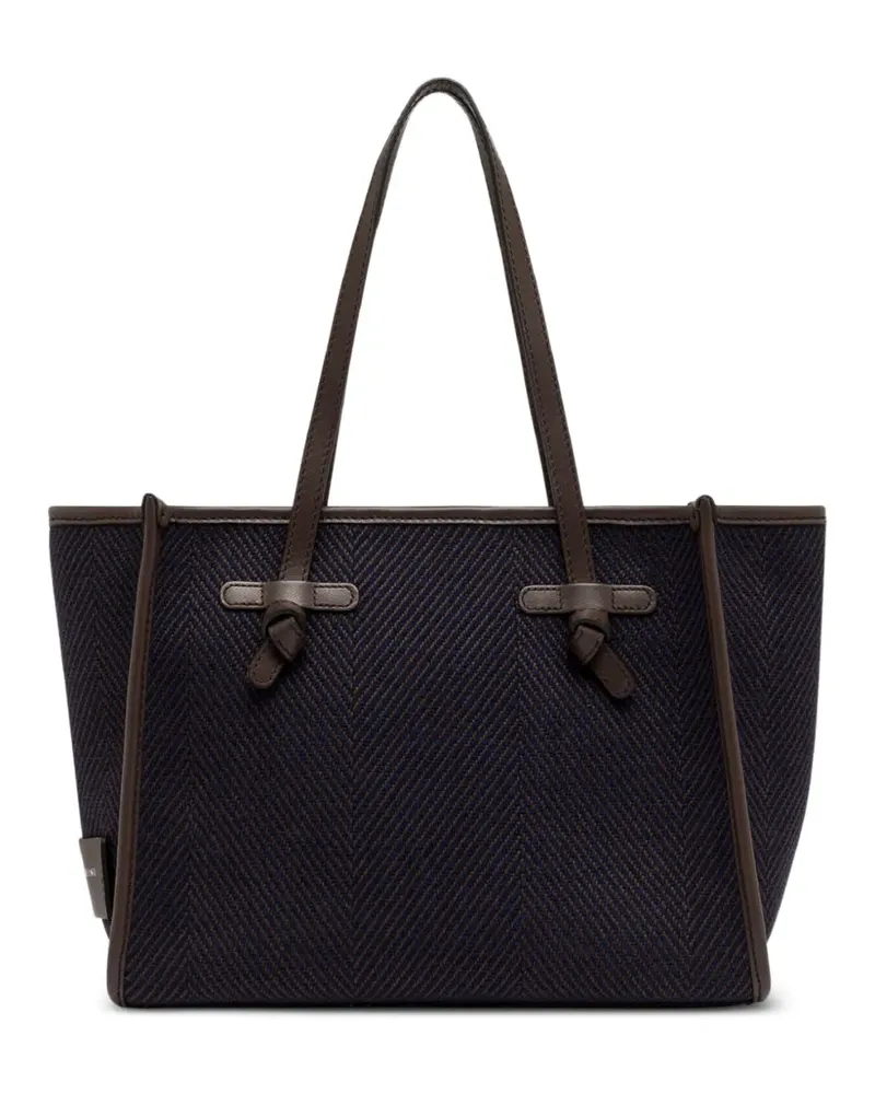 Gianni Chiarini Marcella Spiga herringbone-pattern knotted-strap tote bag - Blau Blau