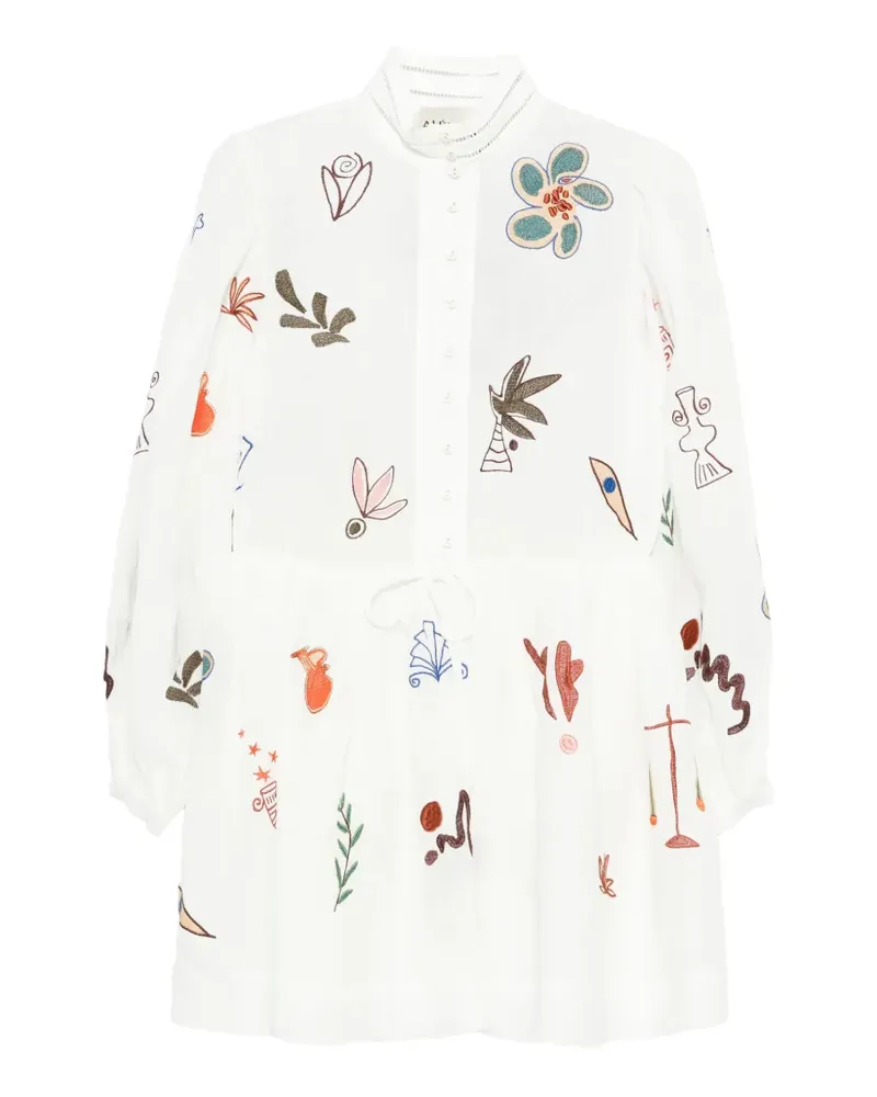 ALEMAIS x LRNCE Mina floral-embellishment mini dress - Weiß Weiß