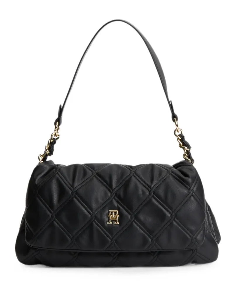 Tommy Hilfiger quilted logo-plaque shoulder bag - Schwarz Schwarz