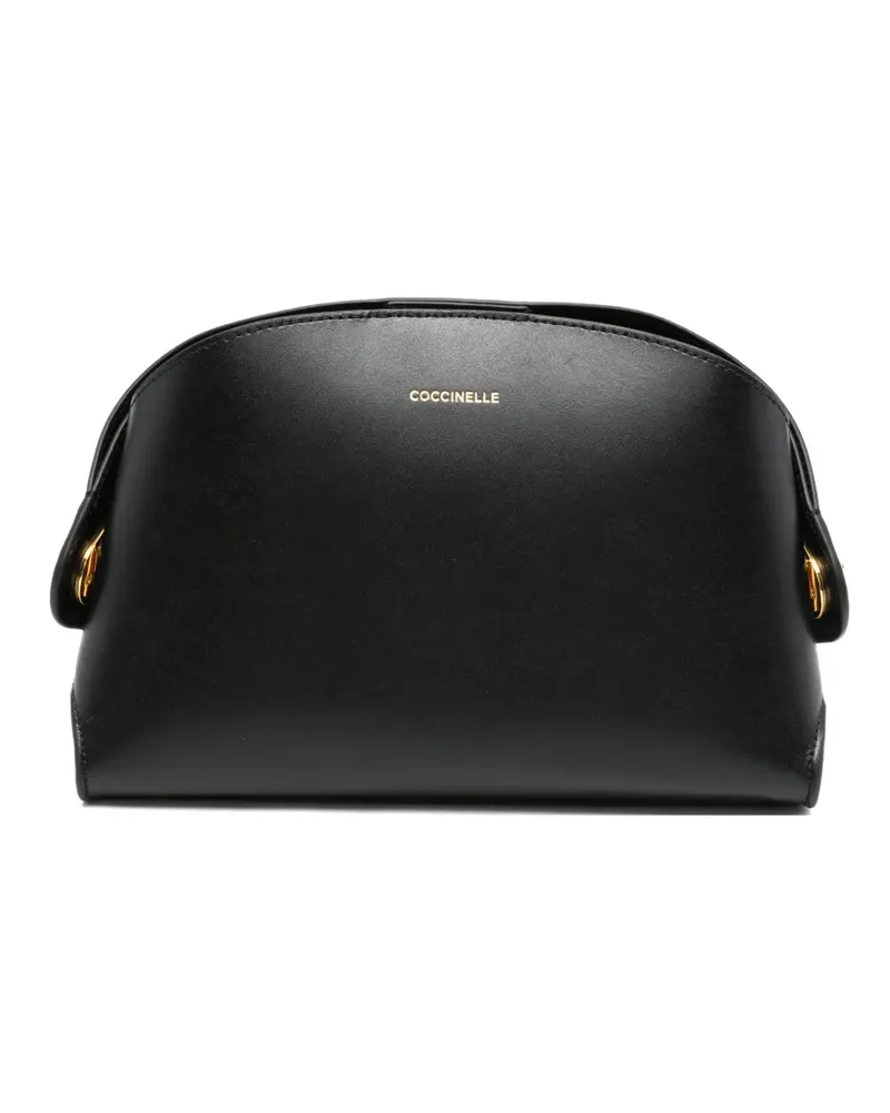 Coccinelle logo-lettering leather shoulder bag - Schwarz Schwarz