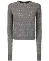 SPORTMAX Pullover mit Kristallen Grau