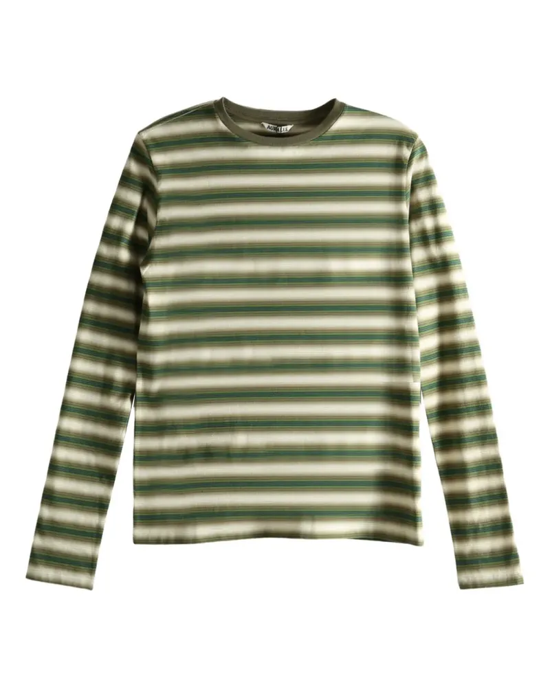 AURALEE Gestreiftes Langarmshirt - Braun Braun