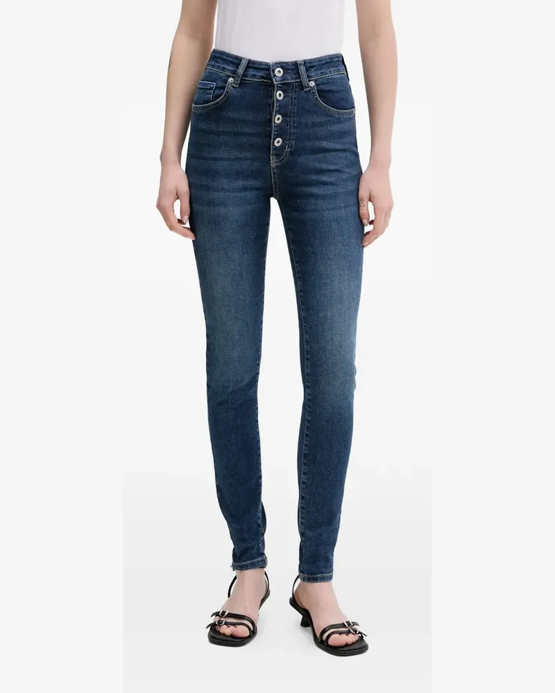 Karl Lagerfeld button-embellished jeans - Blau Blau