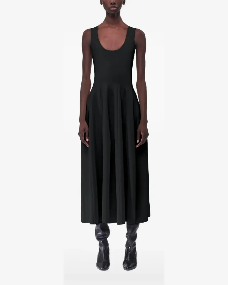 Adam Lippes Luccila Midikleid aus Seide - Schwarz Schwarz