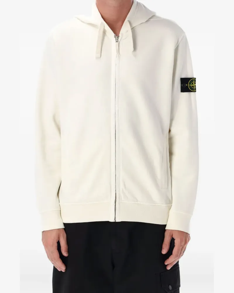 Stone Island zip-up hooded sweatshirt - Weiß Weiß
