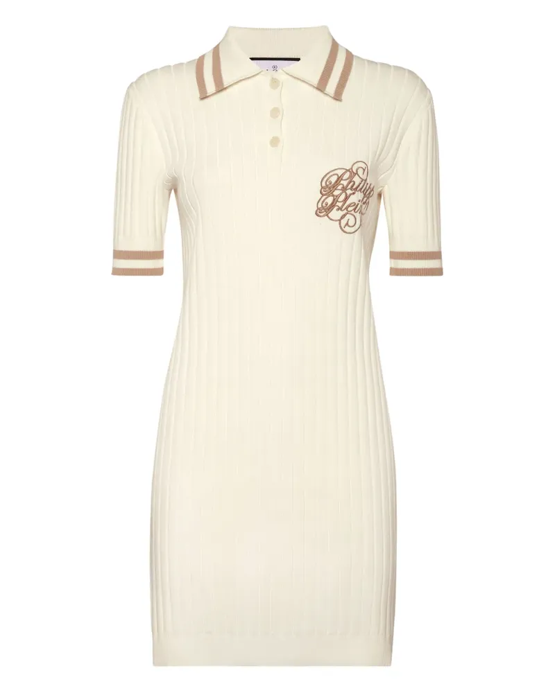 Philipp Plein Gestricktes Poloshirtkleid - Weiß Weiß