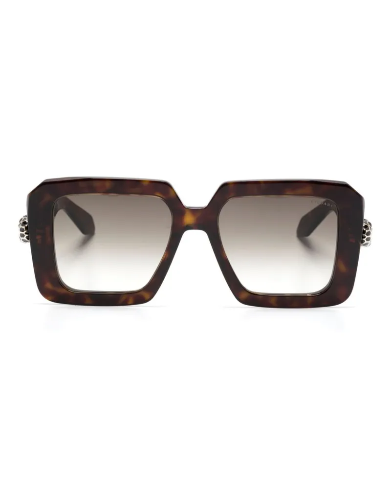Bulgari Serpenti Sonnenbrille im Oversized-Look - Braun Braun