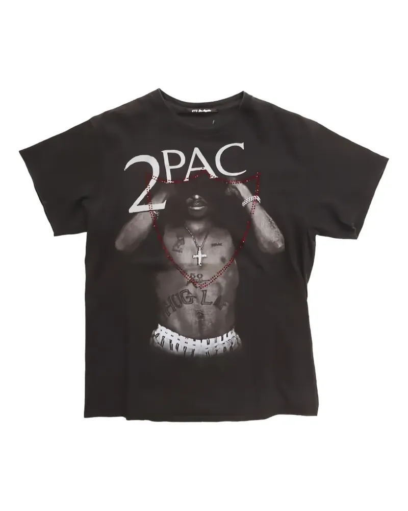HTC Hollywood Trading Company TUPAC LUX T-Shirt mit Nieten - Schwarz Schwarz