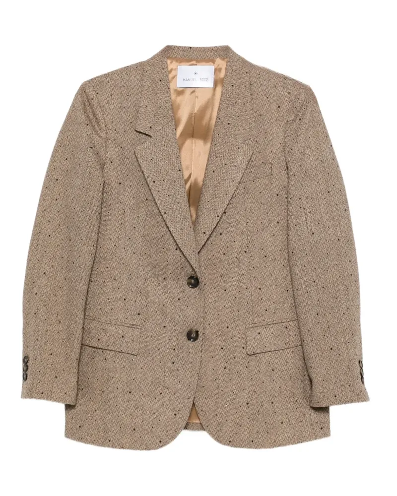 Manuel Ritz chevron-pattern blazer - Braun Braun