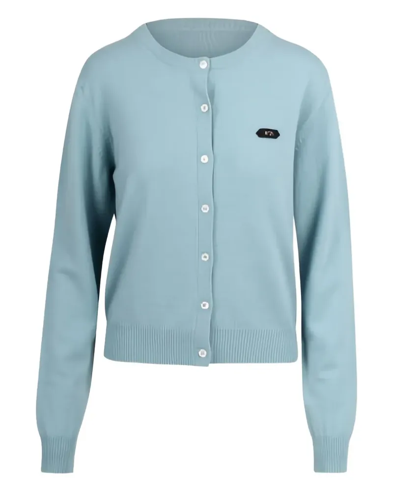 N° 21 Cardigan mit Logo-Patch - Blau Blau