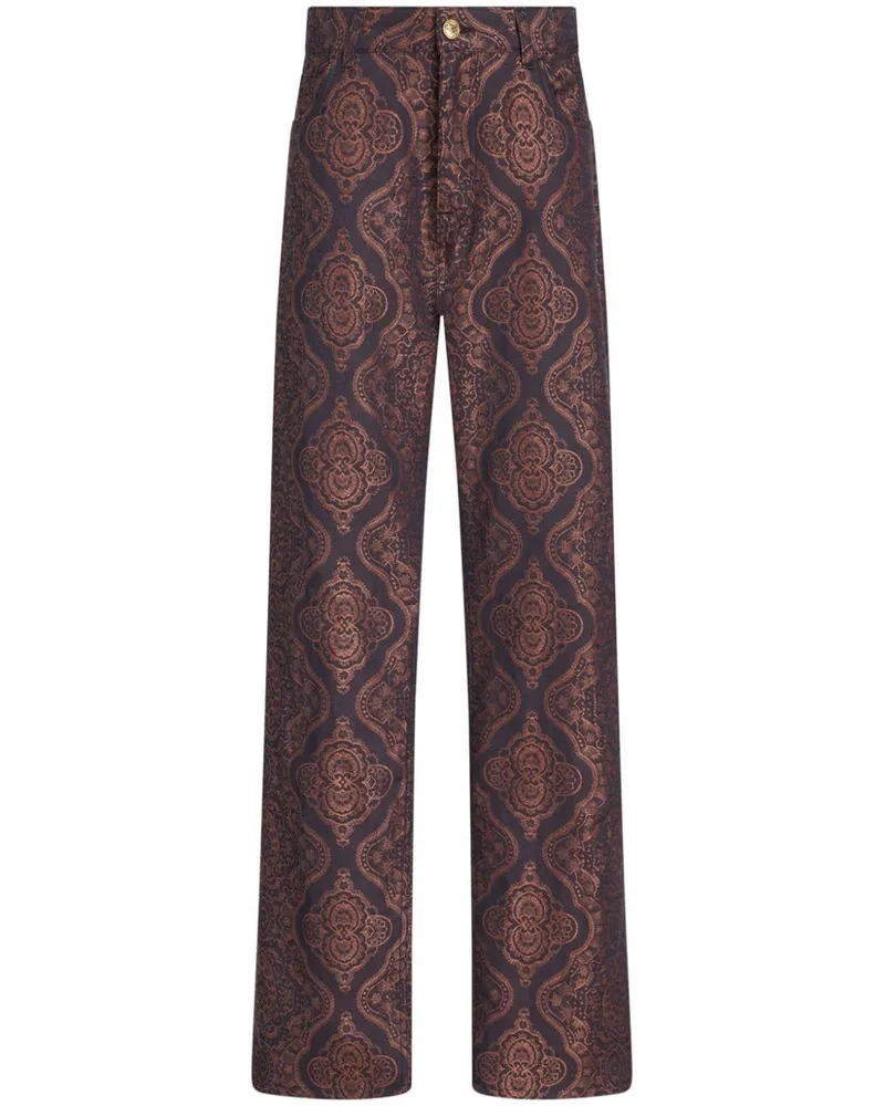 Etro Straight-Leg-Jeans aus Paisley-Jacquard - Schwarz Schwarz