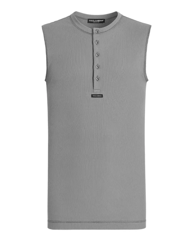 Dolce & Gabbana Serafino T-Shirt aus Baumwolle - Grau Grau