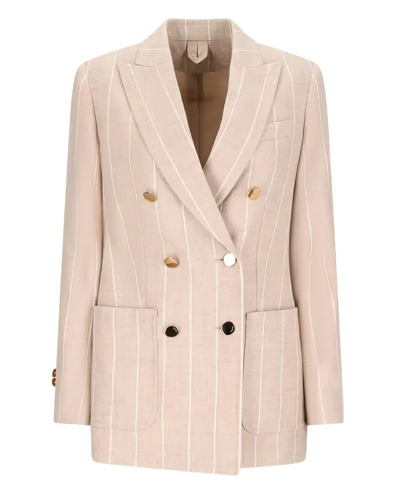 Max Mara Riom Mantel mit Nadelstreifen - Nude Nude