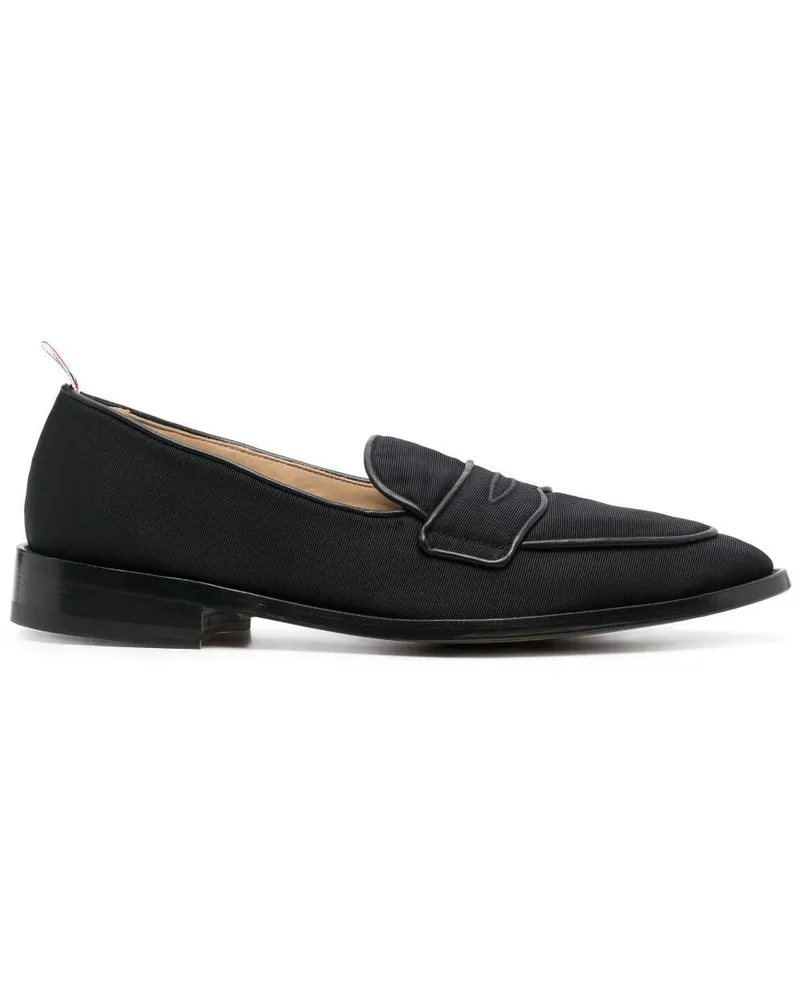 Thom Browne Penny-Loafer mit Canvas-Einsatz Schwarz