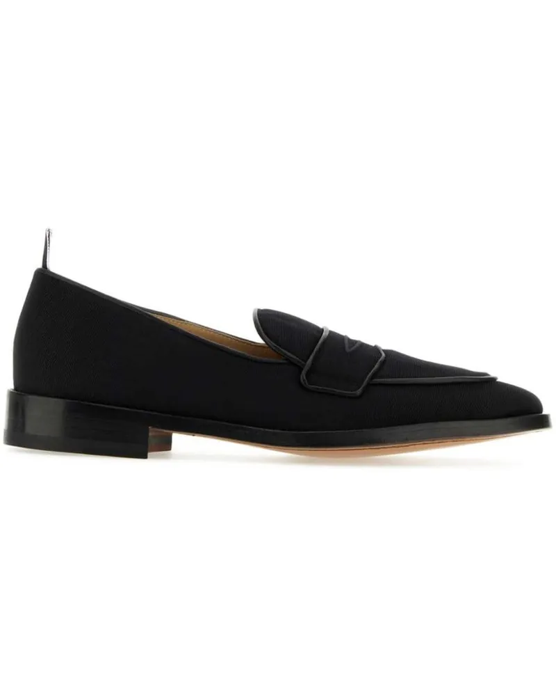 Thom Browne Penny-Loafer mit Canvas-Einsatz - Schwarz Schwarz