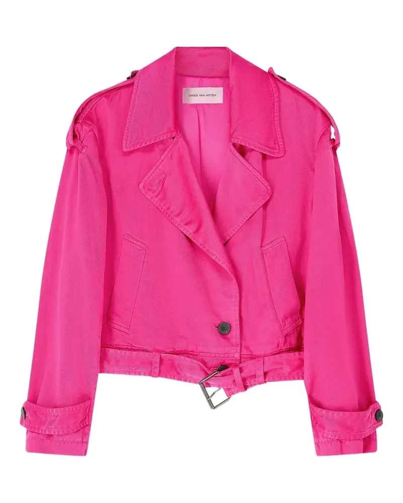 Dries van Noten Überfärbte Bikerjacke - Rosa Rosa