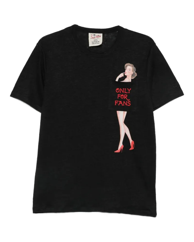 MC2 Saint Barth Ecstasea print-detail chest-pocket T-shirt - Schwarz Schwarz