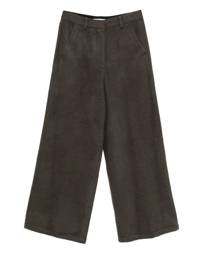 LOW CLASSIC Haarige Bouclé-Hose - Grau Grau
